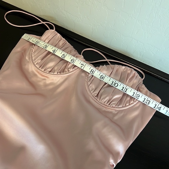 MESHKI satin mini dress, blush pink, size S - Picture 7 of 14